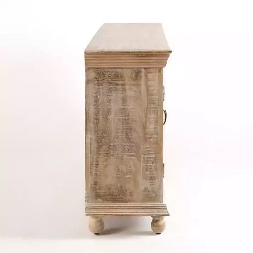 Whitewashed Carri Glass Door Cabinet