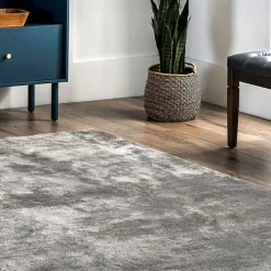 Whitlow Charcoal Shag Washable Area Rug, 8x10