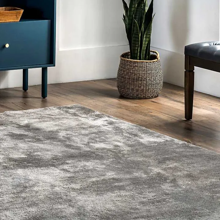 Whitlow Charcoal Shag Washable Area Rug, 8x10