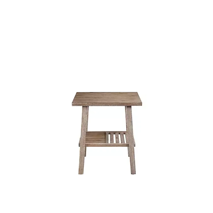 Wire Brushed Natural Accent Table