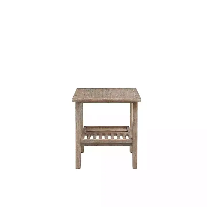 Wire Brushed Natural Accent Table