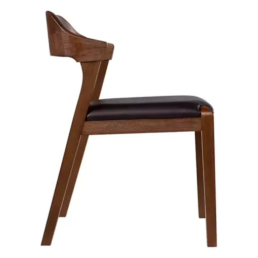 Wood and Faux Leather Dining Chair