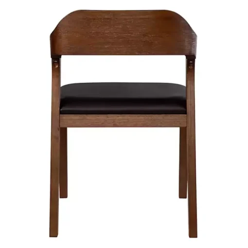 Wood and Faux Leather Dining Chair