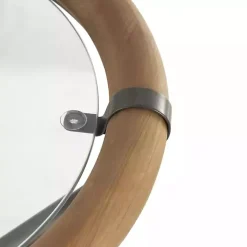 Wood and Glass Round Tripod Accent Table