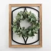 Wood and Metal Framed Wreath Wall Plaque