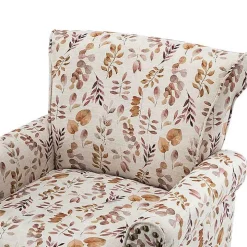Yellow and Orange Leaf Upholstered Accent Chair