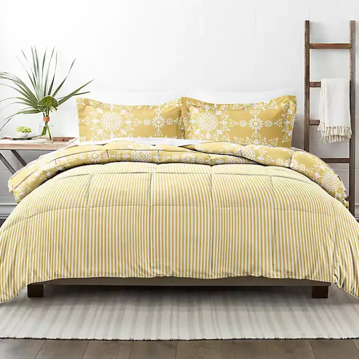 Yellow Daisy Medallion King 3-pc. Comforter Set