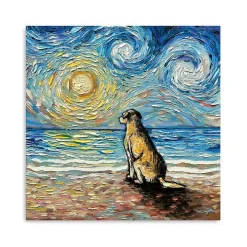 Yellow Lab Beach Days Canvas Art Print