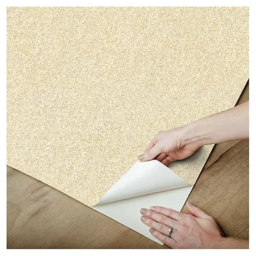 Yellow Textured Cross Woven Peel & Stick Wallpaper