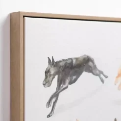Zoomie Dogs Framed Canvas Art Print