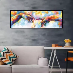 A Creation of Adam Framed Canvas Art Print
