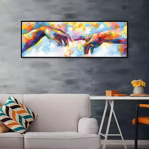 A Creation of Adam Framed Canvas Art Print