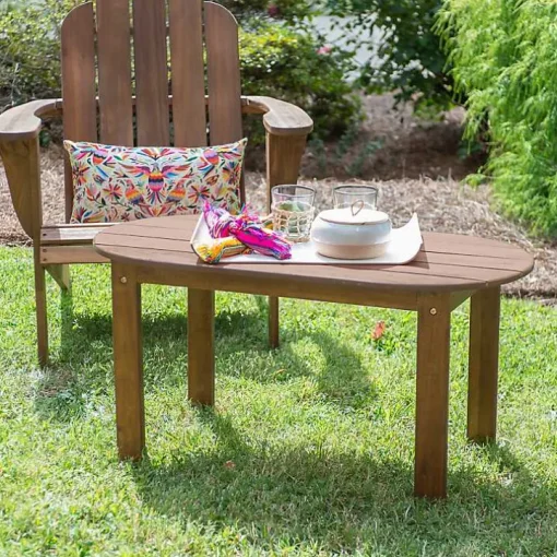 Acorn Acacia Wood Oval Adirondack Coffee Table