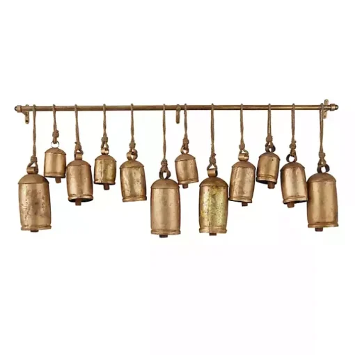 Aged Gold Round Bells Wall Plaque