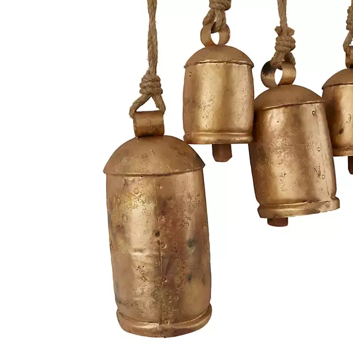 Aged Gold Round Bells Wall Plaque