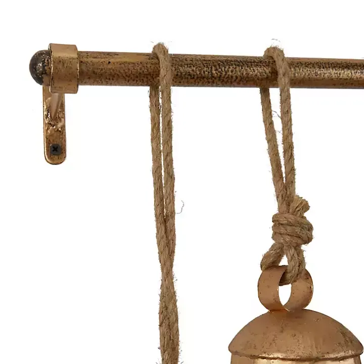 Aged Gold Round Bells Wall Plaque
