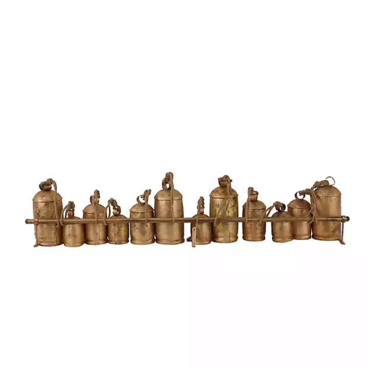 Aged Gold Round Bells Wall Plaque