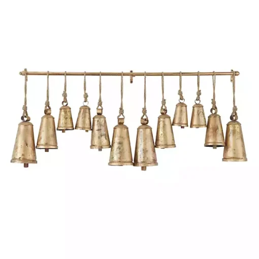 Aged Gold Triangle Bells Wall Plaque
