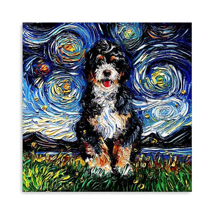 Aja Trier Bernadoodle Starry Night Canvas Print