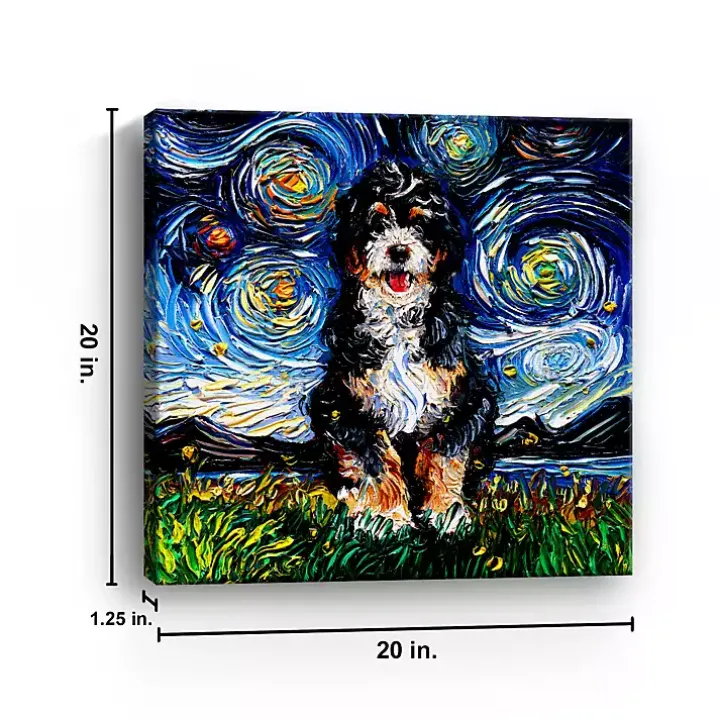 Aja Trier Bernadoodle Starry Night Canvas Print