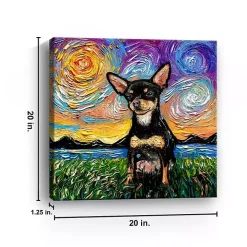 Aja Trier Chihuahua Starry Night Canvas Print