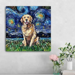 Aja Trier Golden Starry Night Canvas Art Print
