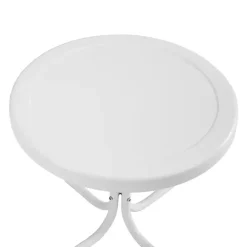 Alabaster White Metal Outdoor Side Table