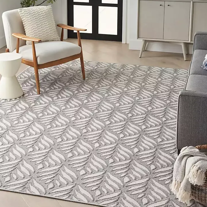 Aloha Ash Botanical Indoor/Outdoor Area Rug, 3x5
