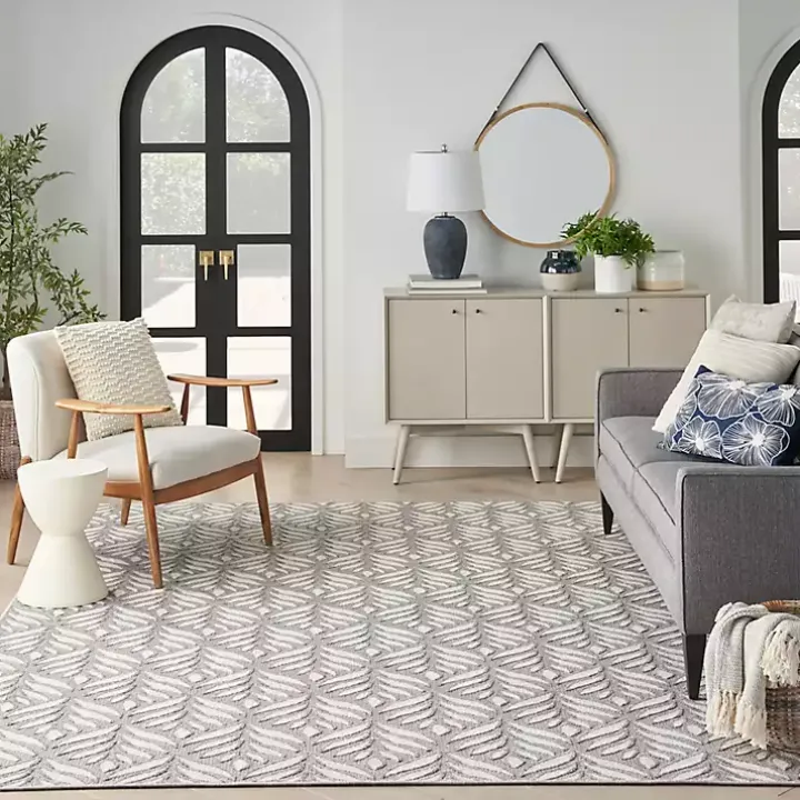Aloha Ash Botanical Indoor/Outdoor Area Rug, 3x5