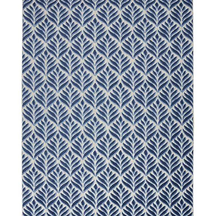 Aloha Blue Botanical Indoor/Outdoor Rug, 6x9