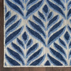 Aloha Blue Botanical Indoor/Outdoor Rug, 3x5
