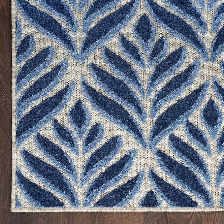Aloha Blue Botanical Indoor/Outdoor Rug, 3x5