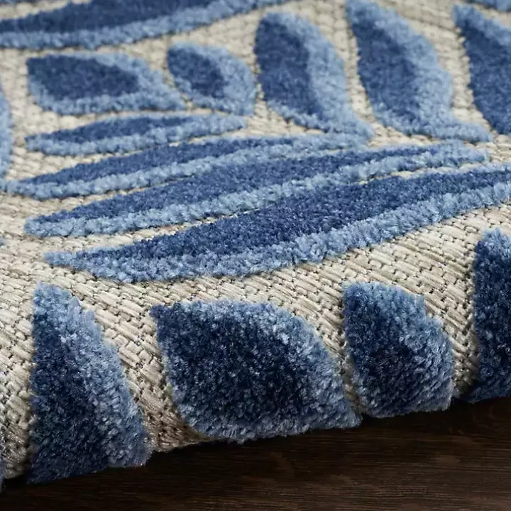 Aloha Blue Botanical Indoor/Outdoor Rug, 6x9