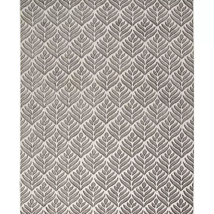 Aloha Gray Botanical Indoor/Outdoor Rug, 3x5