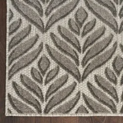 Aloha Gray Botanical Indoor/Outdoor Rug, 3x5