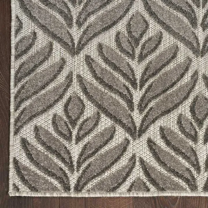 Aloha Gray Botanical Indoor/Outdoor Rug, 3x5