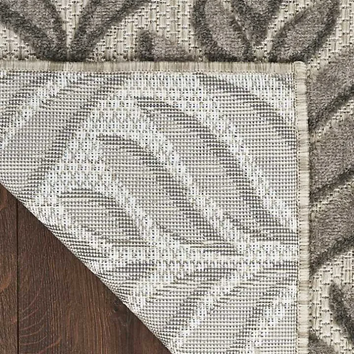 Aloha Gray Botanical Indoor/Outdoor Rug, 5x7