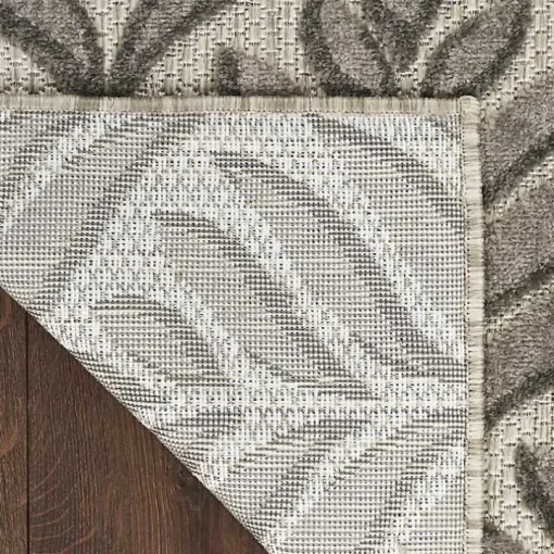Aloha Gray Botanical Indoor/Outdoor Rug, 7x10
