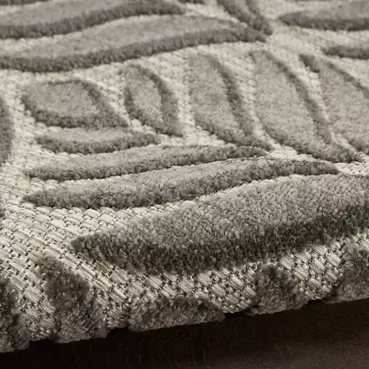Aloha Gray Botanical Indoor/Outdoor Rug, 5x7