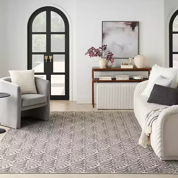 Aloha Gray Botanical Indoor/Outdoor Rug, 3x5