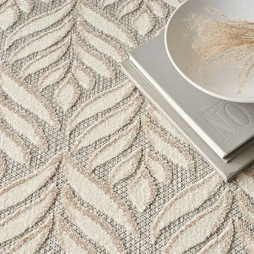 Aloha Ivory Botanical Indoor/Outdoor Area Rug, 6x9