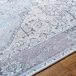 Amelie Silver Blue Classic Washable Area Rug, 6x9