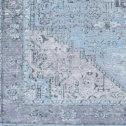 Amelie Silver Blue Classic Washable Area Rug, 6x9