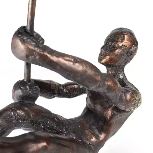 Antique Bronze Pole Vaulter Figurine, 15 in.