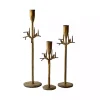 Antique Gold Deer Candle Holders, Set of 3