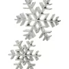 Antique Silver Wooden Snowflakes, Set of 2
