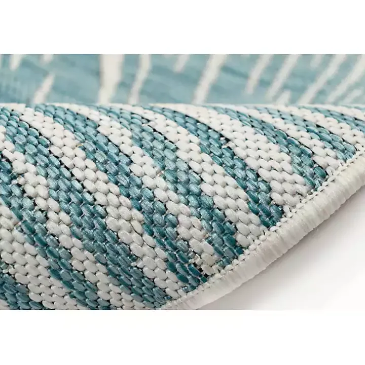 Aqua Forest Leaf Indoor/Outdoor Area Rug, 6x9