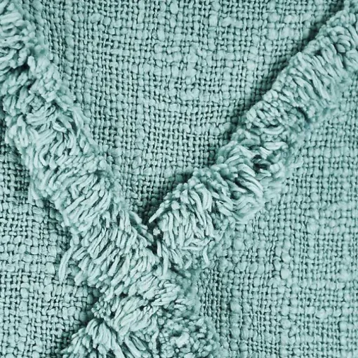 Aqua Fringe Diamond Lumbar Pillow