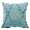 Aqua Fringe Diamond Pillow, 20 in.