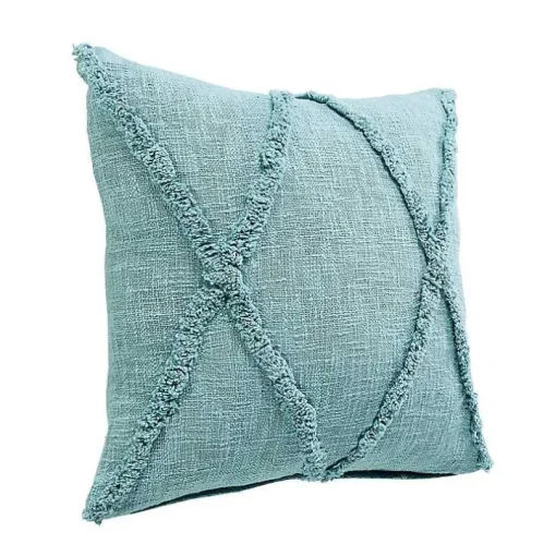 Aqua Fringe Diamond Pillow, 20 in.
